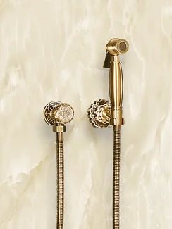 Гигиенический душ без смесителя состаренная  бронза