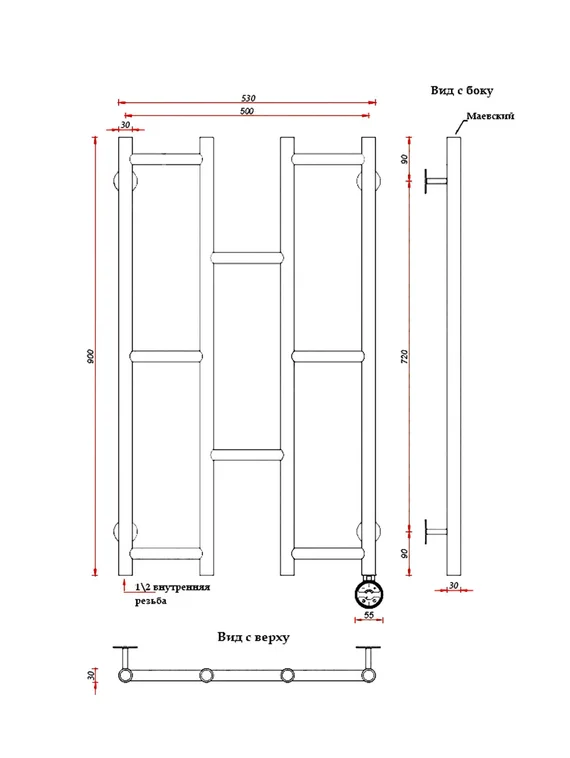 Fiesta - водяной дизайн-полотенцесушитель из нержавеющей стали