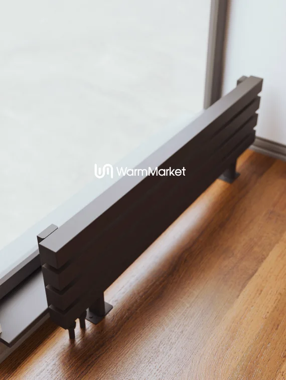 Bareng Livian ZN 1250 - напольный трубчатый радиатор шириной 1250 мм, нижнее левое подключение