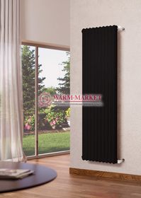 Трубчатый вертикальный радиатор Dia Norm 3180 трехтрубный с боковым подключением черного цвета
