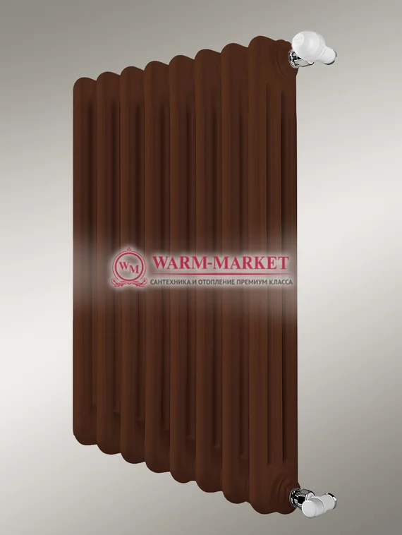Трубчатый радиатор Dia Norm 3057 трехтрубный с нижним правым/левым подключением коричневого цвета