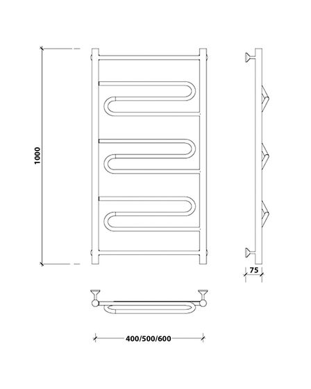 Водяной полотенцесушитель Secado Валенсия 1 из нержавеющей стали