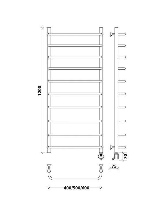 Электрический полотенцесушитель Secado Мерида 1 из нержавеющей стали
