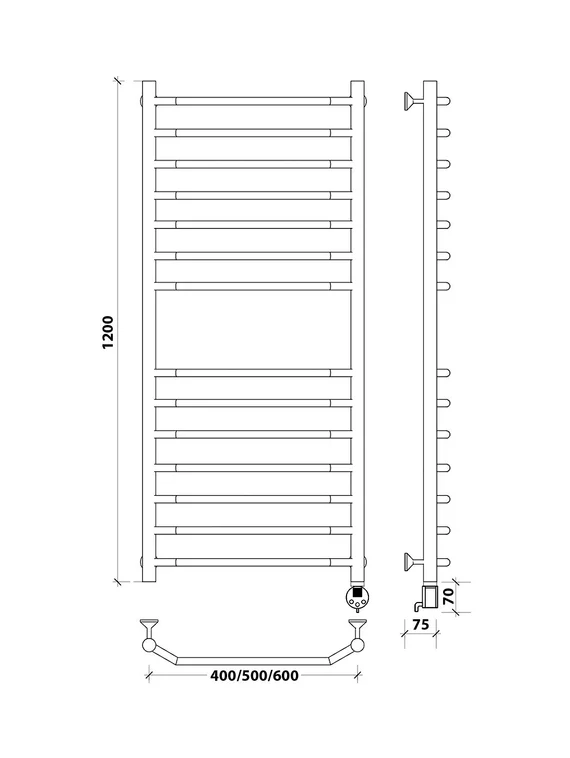 Электрический полотенцесушитель Secado Агата 4 из нержавеющей стали