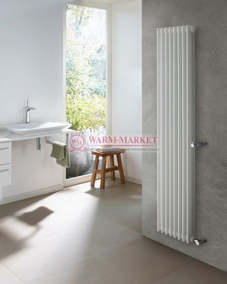 Вертикальный трубчатый радиатор Zehnder 1800 мм высотой, пятитрубный №1270 боковое подключение