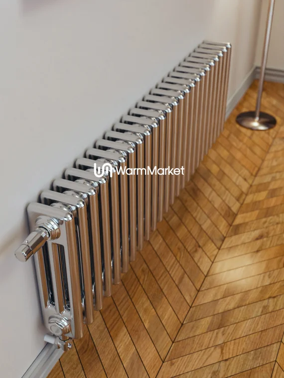 Axxinot Sentir Chrome 3037 - стальной трубчатый радиатор, нижнее подключение с термовентилем N69 твв
