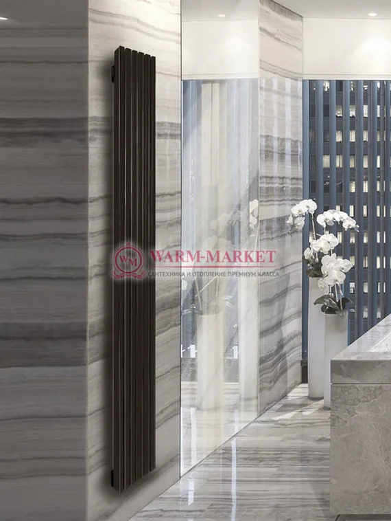 Steel V 40х40 500 - вертикальный трубчатый дизайн-радиатор, 6 секций