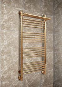 Bogema P Bronze - бронзовый водяной полотенцесушитель с греющей полкой, 500х500 мм