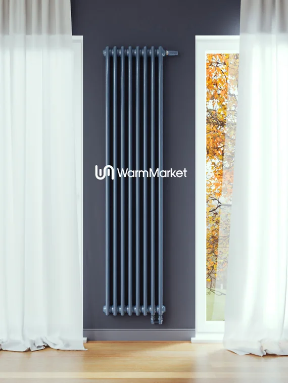 Bareng Softy 2170 - двухтрубный трубчатый радиатор высотой 1700 мм, нижнее подключение с термостатикой