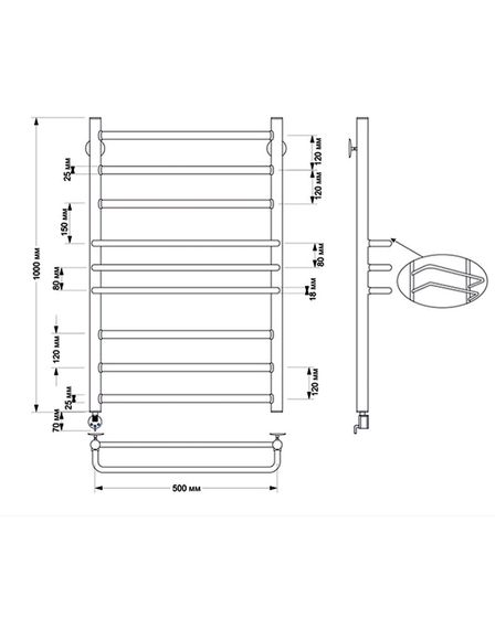 Электрический полотенцесушитель Secado Триест из латуни