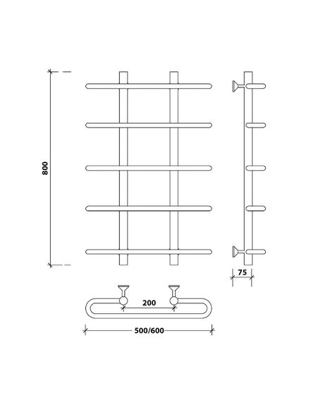 Водяной полотенцесушитель Secado Венеция 1 из нержавеющей стали