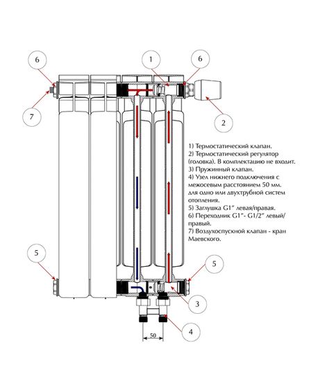 Rifar Base VL 200 - биметаллический радиатор с нижним подключением