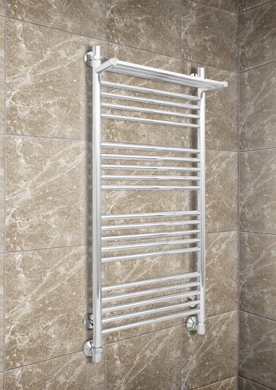 Bogema P - водяной полотенцесушитель с греющей полкой, 600х400 мм