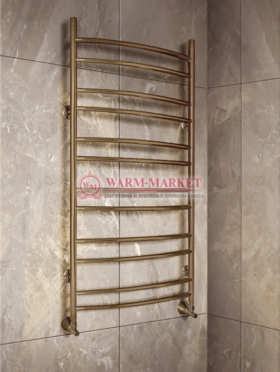 Warmer N Classic 500х985 - 12 перекладин полотенцесушитель с нижним подключением, античная бронза