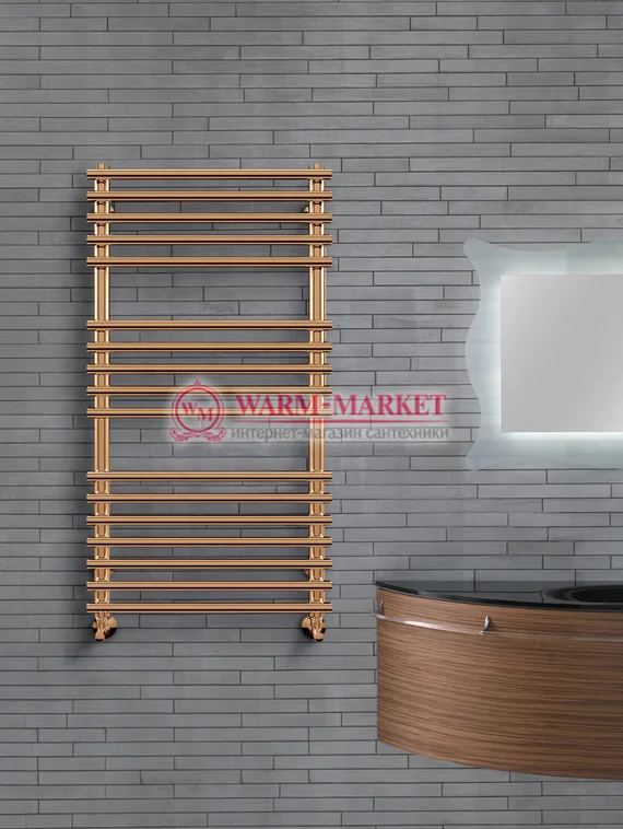 Kremona-дизайн полотенцесушитель водяной с перекладинами внахлест цвет бронза