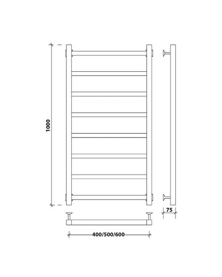 Водяной полотенцесушитель Secado Корато 1 из нержавеющей стали, черный
