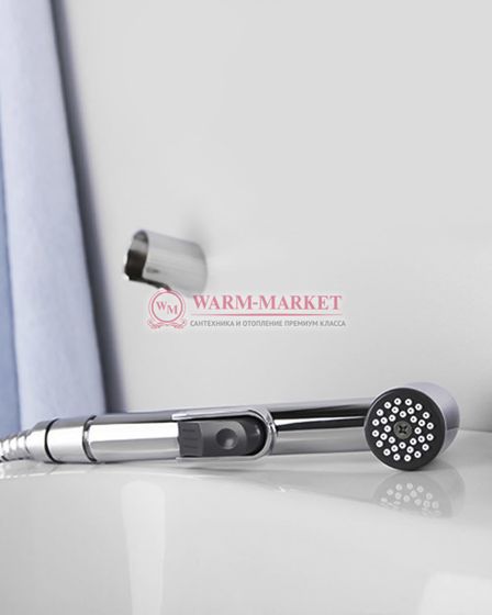 Смеситель для умывальника с гигиенической лейкой черный Aller 1068-Bl