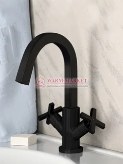 Смеситель для умывальника черный Weser 7803-Bl