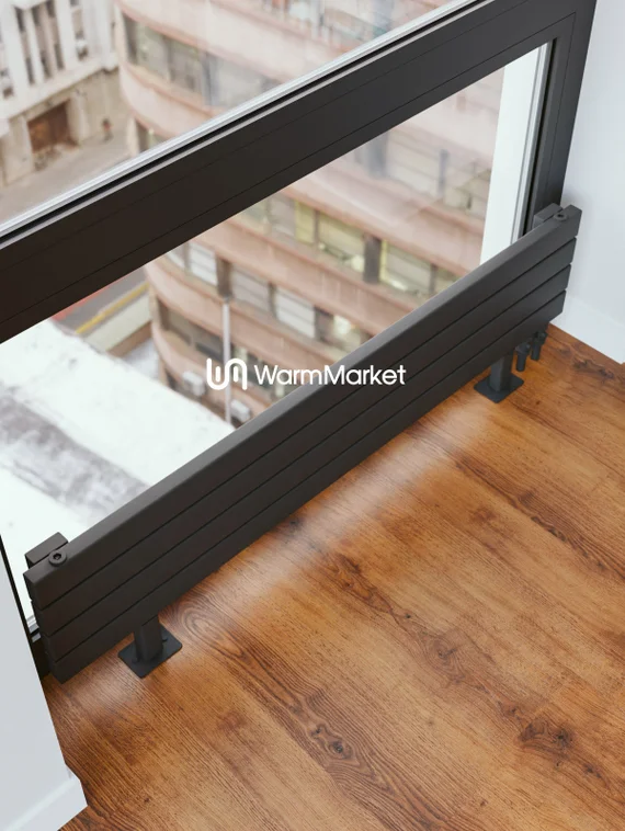 Bareng Temper ZN 800 - напольный трубчатый радиатор шириной 800 мм, нижнее правое подключение