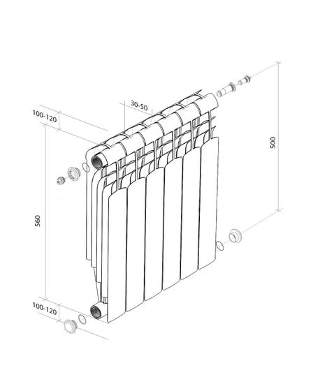 Радиатор Royal Thermo Vittoria Super VD 500 с нижним подключением
