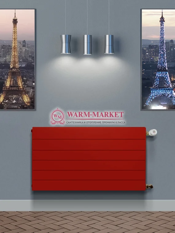 Ramo Compact RС 11, высотой 500 мм - панельный радиатор c горизонтальными бороздками красный