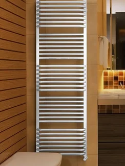 Белый полотенцесушитель Terma Pola - лесенка с чередующимися блоками перекладин