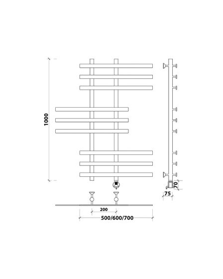Электрический полотенцесушитель Secado Понтида 6 из нержавеющей стали