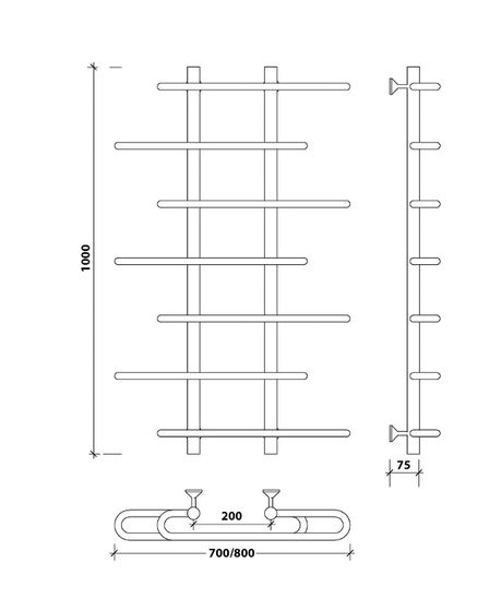 Водяной полотенцесушитель Secado Венеция 4 из нержавеющей стали