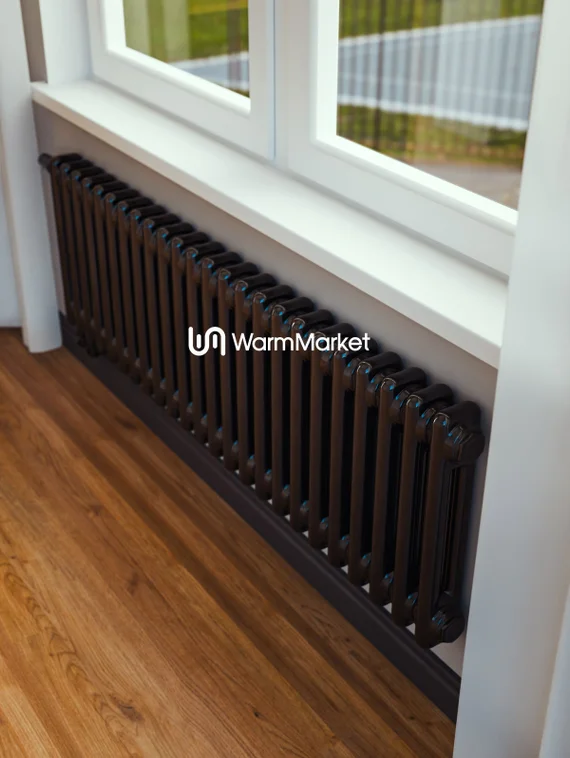 Bareng Softy 2020 - двухтрубный трубчатый радиатор высотой 200 мм, нижнее подключение с термостатикой
