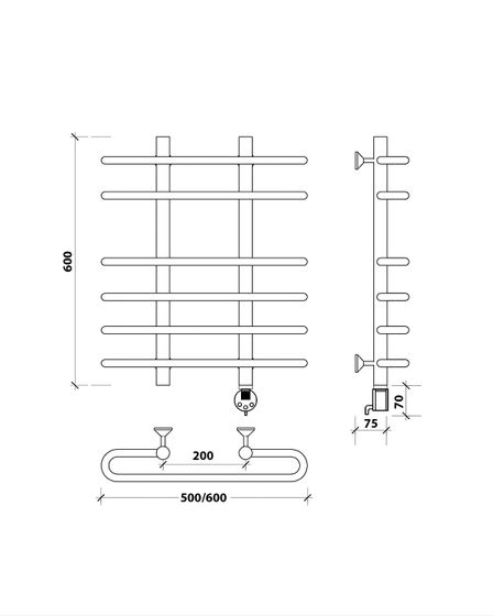 Электрический полотенцесушитель Secado Венеция 5 из нержавеющей стали