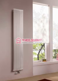 Вертикальный трубчатый радиатор Purmo Delta Lazerline 2180-8 секций, двухтрубный с нижним центральным подключением.