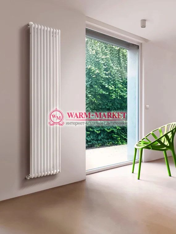 Вертикальный трубчатый радиатор Purmo Delta Lazerline 2180-10 секций, двухтрубный с боковым подключением