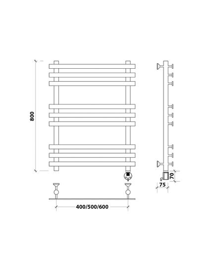 Электрический полотенцесушитель Secado Понтида + из нержавеющей стали