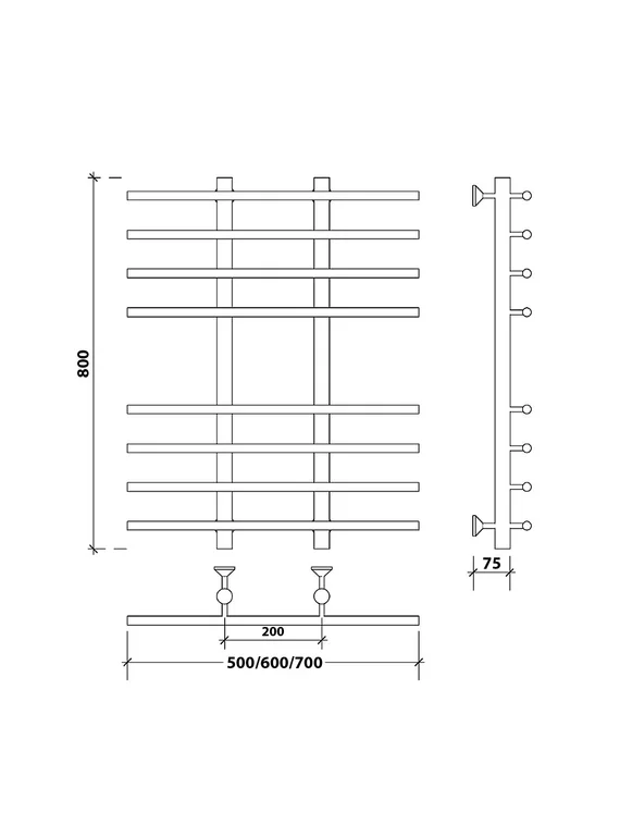 Водяной полотенцесушитель Secado Турин 4 из нержавеющей стали