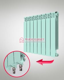 Rifar Alp VL Ral 500 - цветной биметаллический радиатор с нижним левым подключением