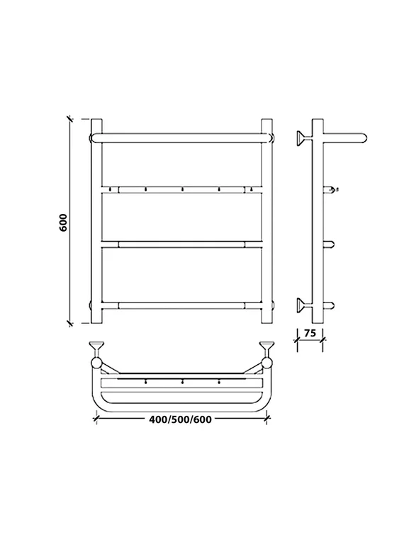 Водяной полотенцесушитель Secado Агата 1 КСП из нержавеющей стали