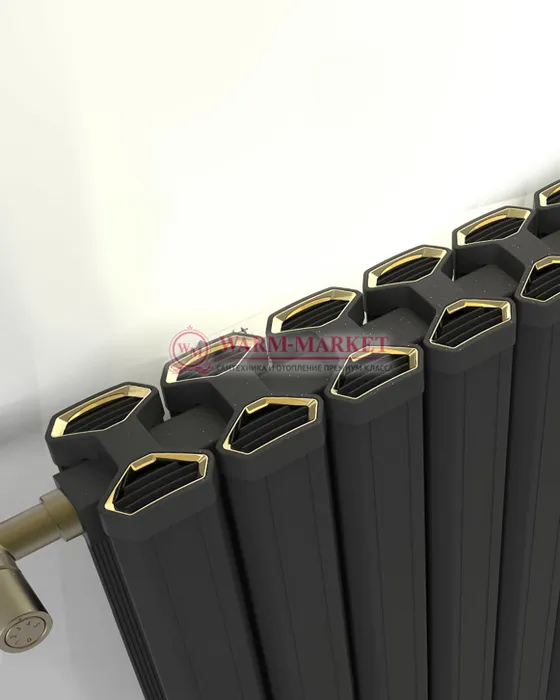 Вертикальный дизайн радиатор Anit Vertical 1500 анодированный алюминий цвет черный | Фото 2