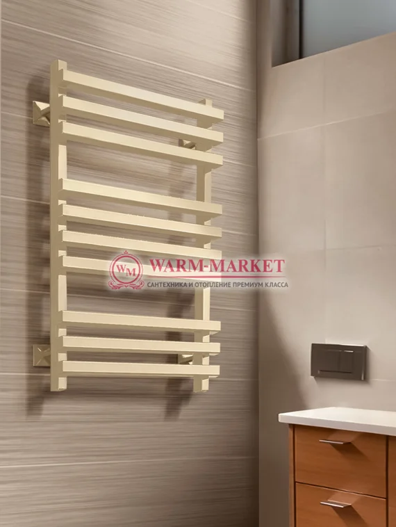 Quadro K-электрический полотенцесушитель из квадратного профиля с перекладинами внахлест