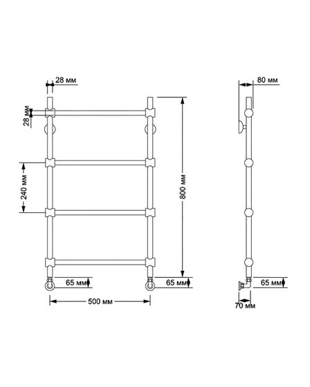 Водяной полотенцесушитель Secado Флоренция 2 из латуни