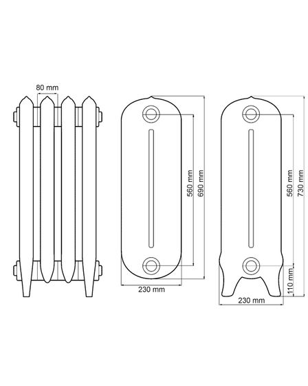 Чугунный радиатор Fakora Art Nouveau 560