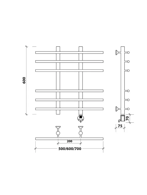 Электрический полотенцесушитель Secado Турин 4 из нержавеющей стали