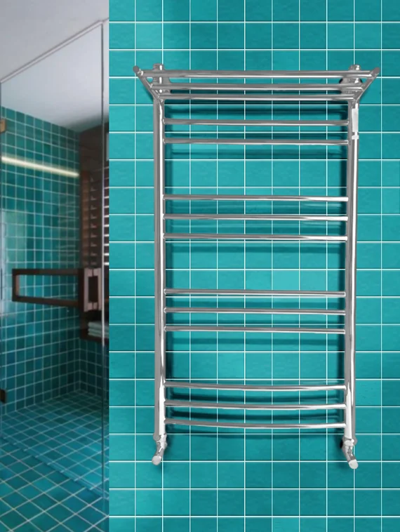 Kombi P - классический водяной полотенцесушитель с греющий прямой полкой