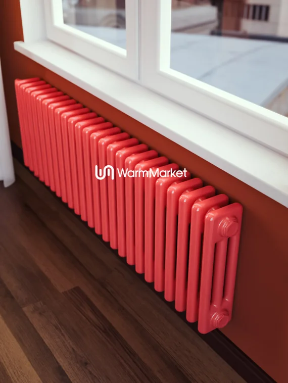 Bareng Softy 3020 - трехтрубный трубчатый радиатор высотой 200 мм, нижнее подключение с термостатикой