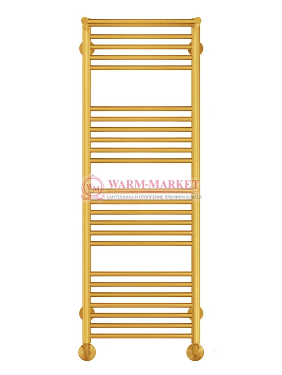 Аврора П22-2 - водяной полотенцесушитель с двумя полками, нижнее подключение, цвет золото