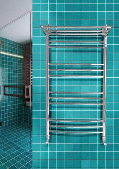 Kombi P - классический полотенцесушитель с греющий полкой белого цвета