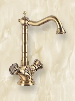 Sigma De Lux W  - бронзовый смеситель на раковину в стиле ретро