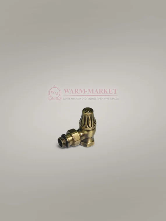 Угловой клапан "ретро" для подключения чугунного радиатора 1/2", бронза