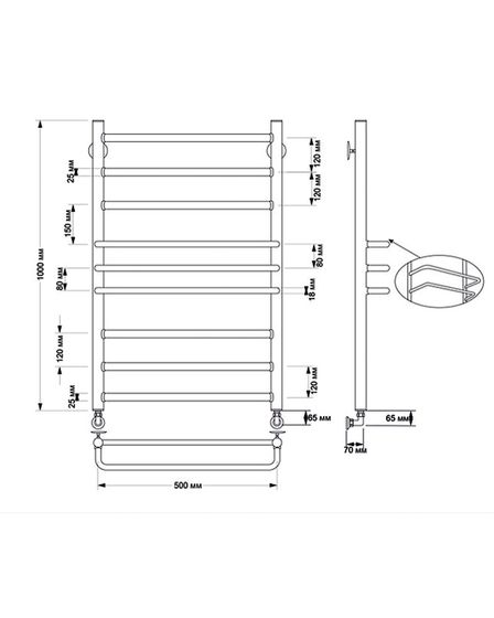 Водяной полотенцесушитель Secado Триест из латуни