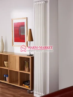 Вертикальный трубчатый радиатор Dia Norm 2180-6 секций, двухтрубный нижнее правое/левое подключение с вентилем.