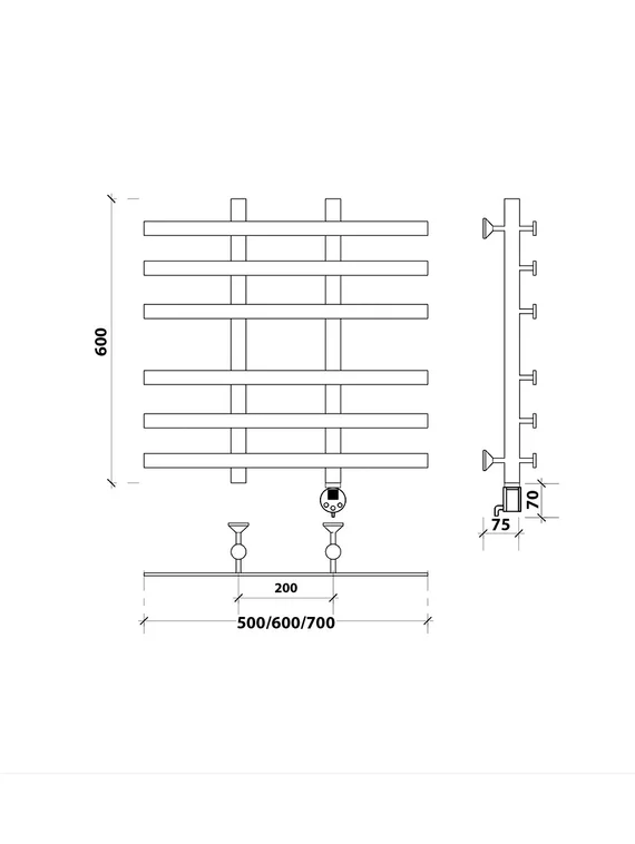 Электрический полотенцесушитель Secado Понтида 4 из нержавеющей стали